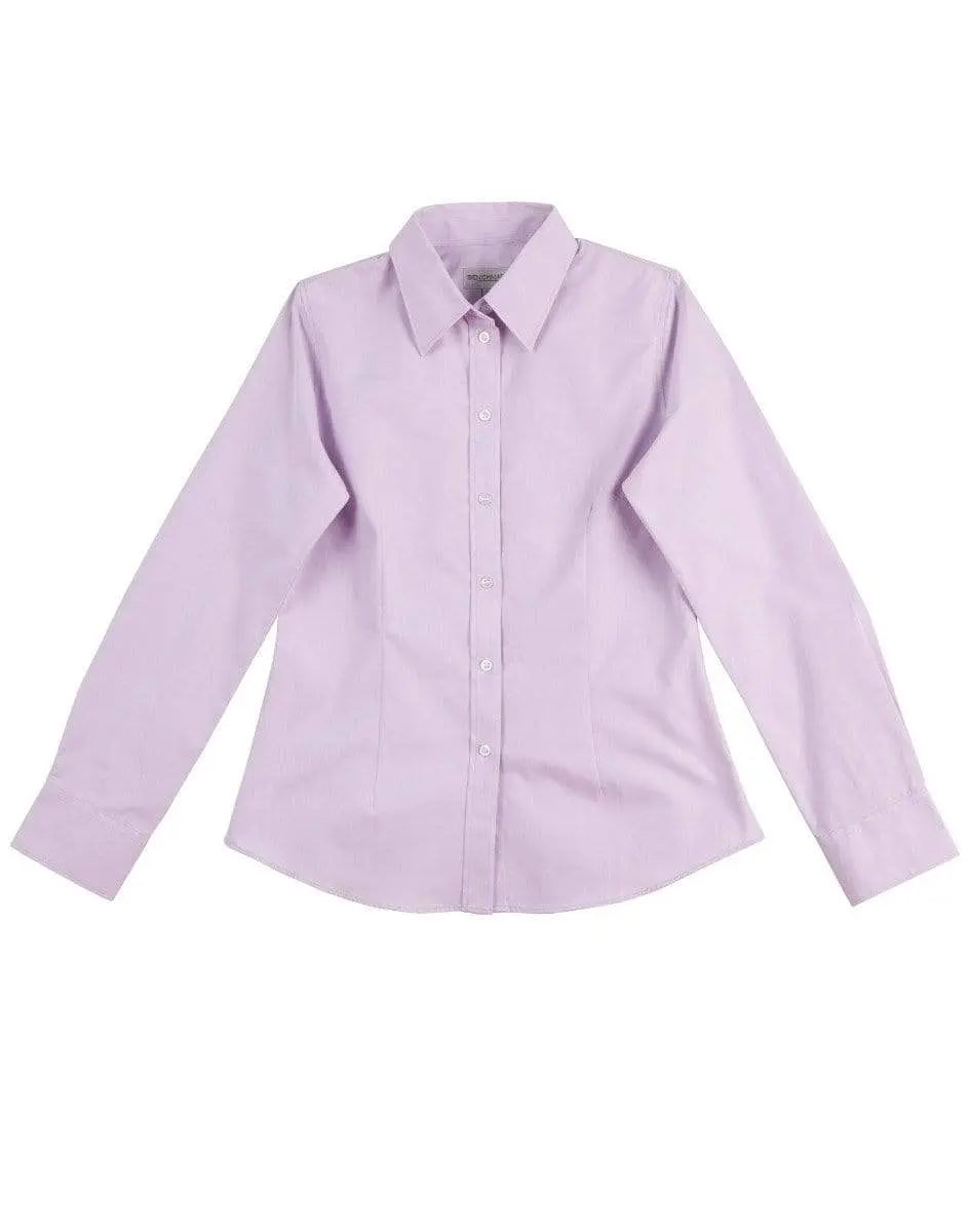 BENCHMARK Women's CVC Oxford Long Sleeve Shirt M8040 Corporate Wear Benchmark Lilac 6